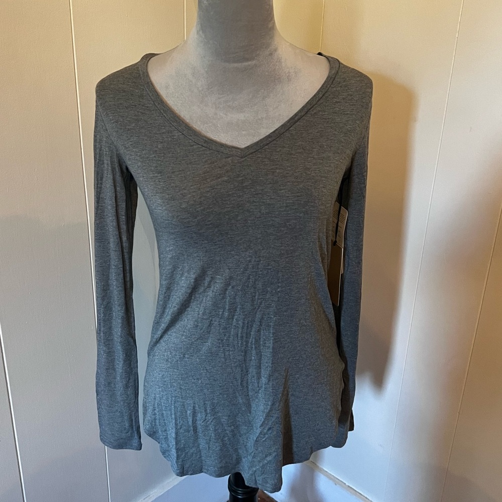 NWT Halogen Long Sleeve T-Shirt, Heather Gray, Size XXS